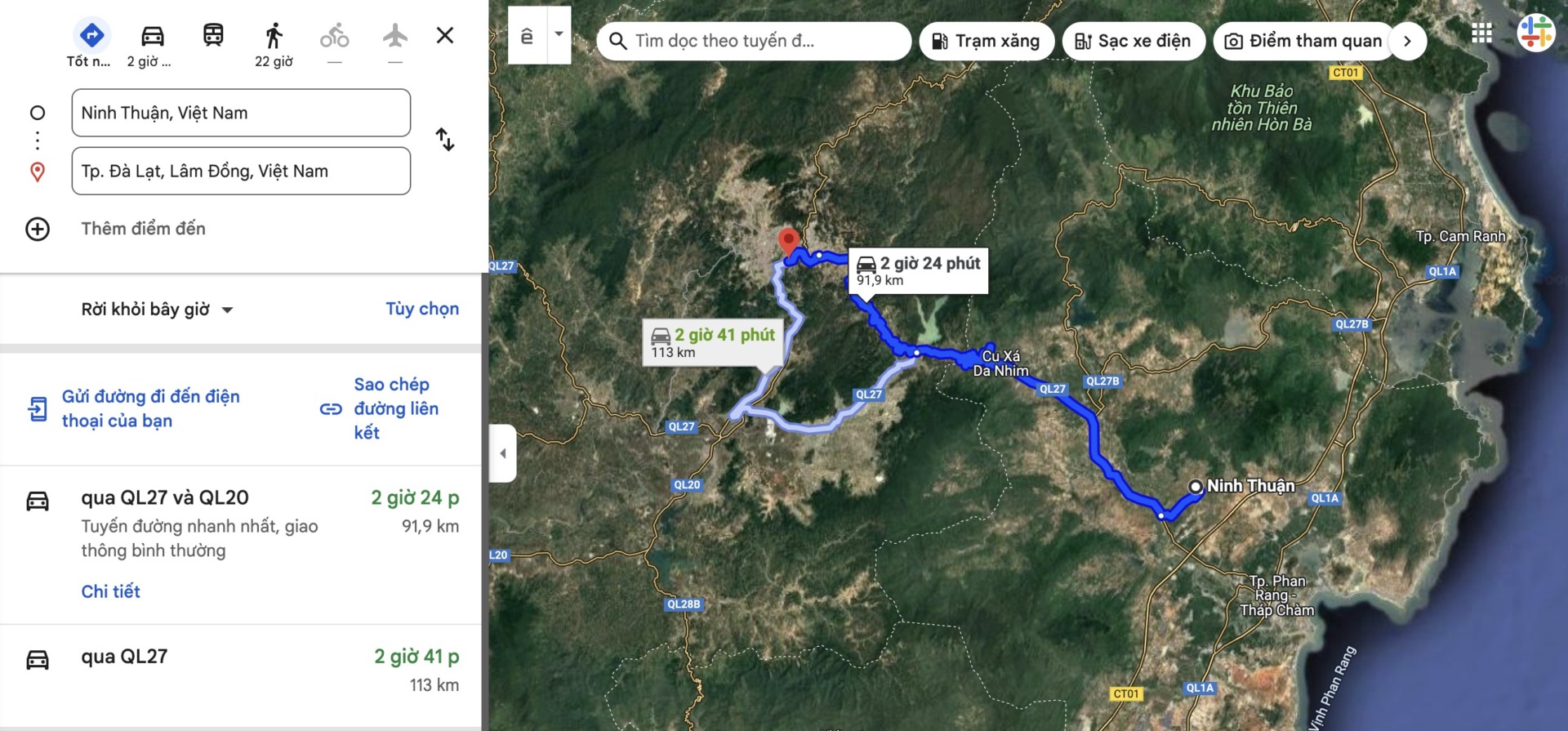 Tuyến Đường Xe Ninh Thuận đi Đà Lạt