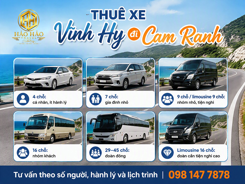 xe Vĩnh Hy Cam Ranh Thuê xe Vĩnh Hy đi Cam Ranh